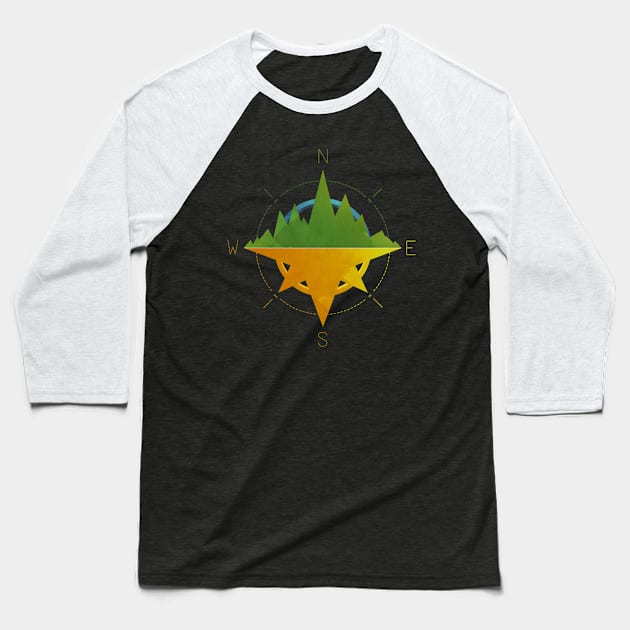 Take The Compass And Go On An Adventure - V one Baseball T-Shirt by Lumos19Studio